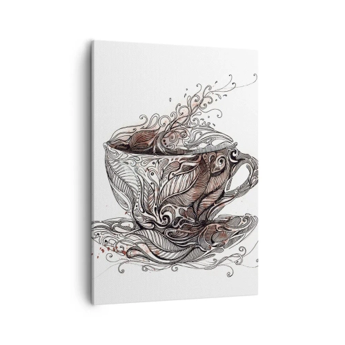 Bild auf Leinwand - Leinwandbild - Dekorative Kaffeetasse mit kunstvollem Muster - 50x70cm - Tee für alles - Moderne Wanddekoration für Wohnzimmer und Schlafzimmer ARTTOR