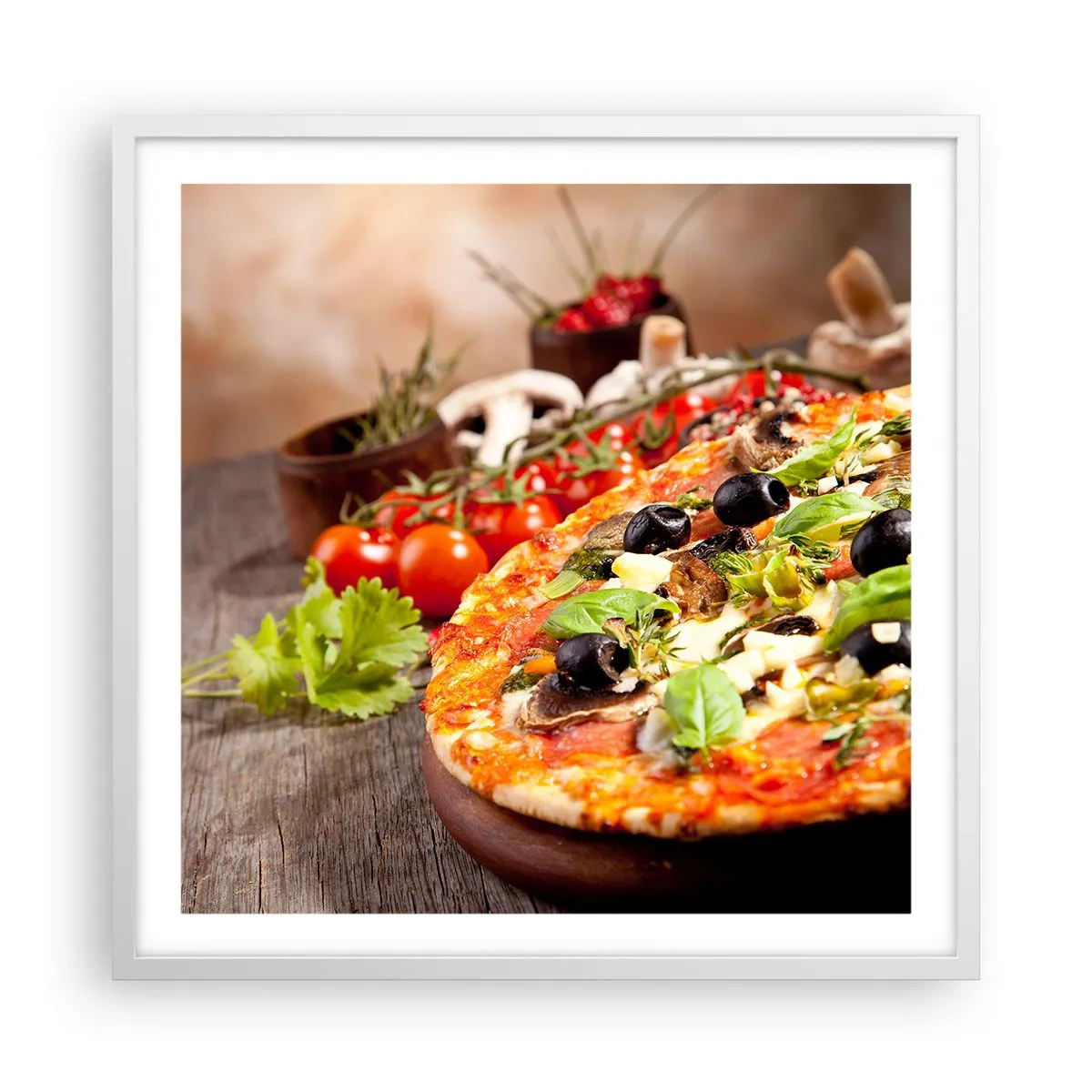 Poster in einem weißen Rahmen - Aus den tellurischen Zutaten - 60x60 cm