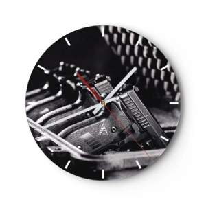 Wanduhr - Glasuhr - Männersport - 40x40 cm