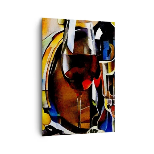 Bild auf Leinwand - Leinwandbild - Abstraktes Stillleben mit Gläsern und Instrumenten - 70x100cm - Und die Welt nimmt Farben an - Moderne Wanddekoration für Wohnzimmer und Schlafzimmer ARTTOR