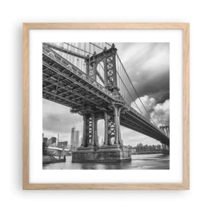 Poster in einem Rahmen aus heller Eiche - Ins Herz der Stadt - 40x40 cm