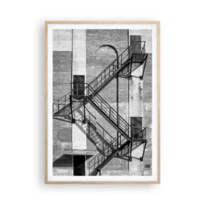 Poster in einem Rahmen aus heller Eiche - Industrieller Stil - 70x100 cm