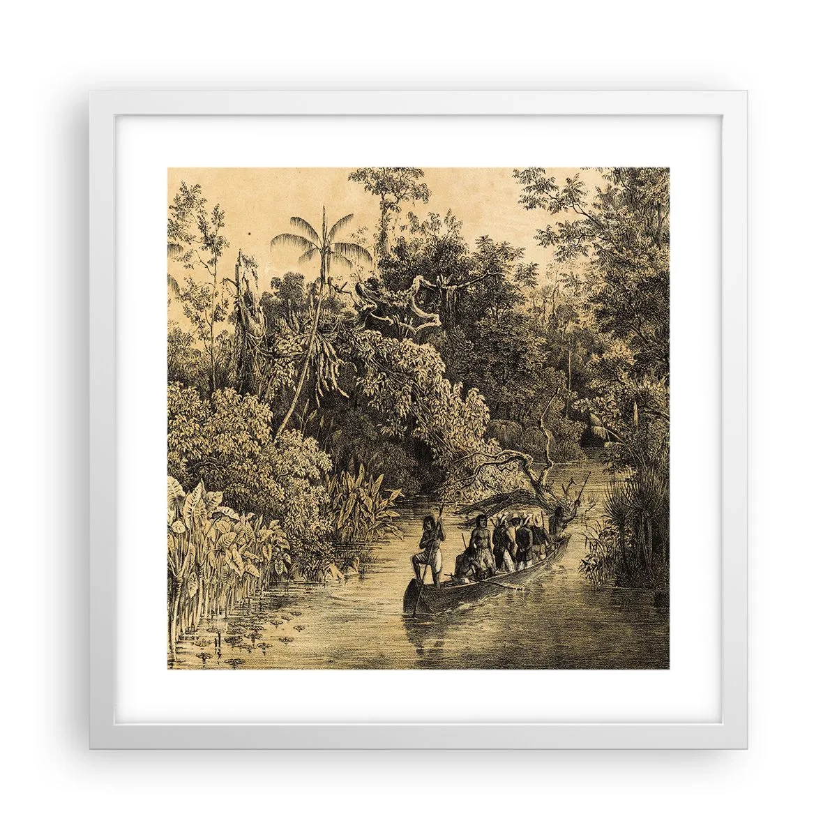 Poster in einem weißen Rahmen - Expedition zur Quelle - 40x40 cm