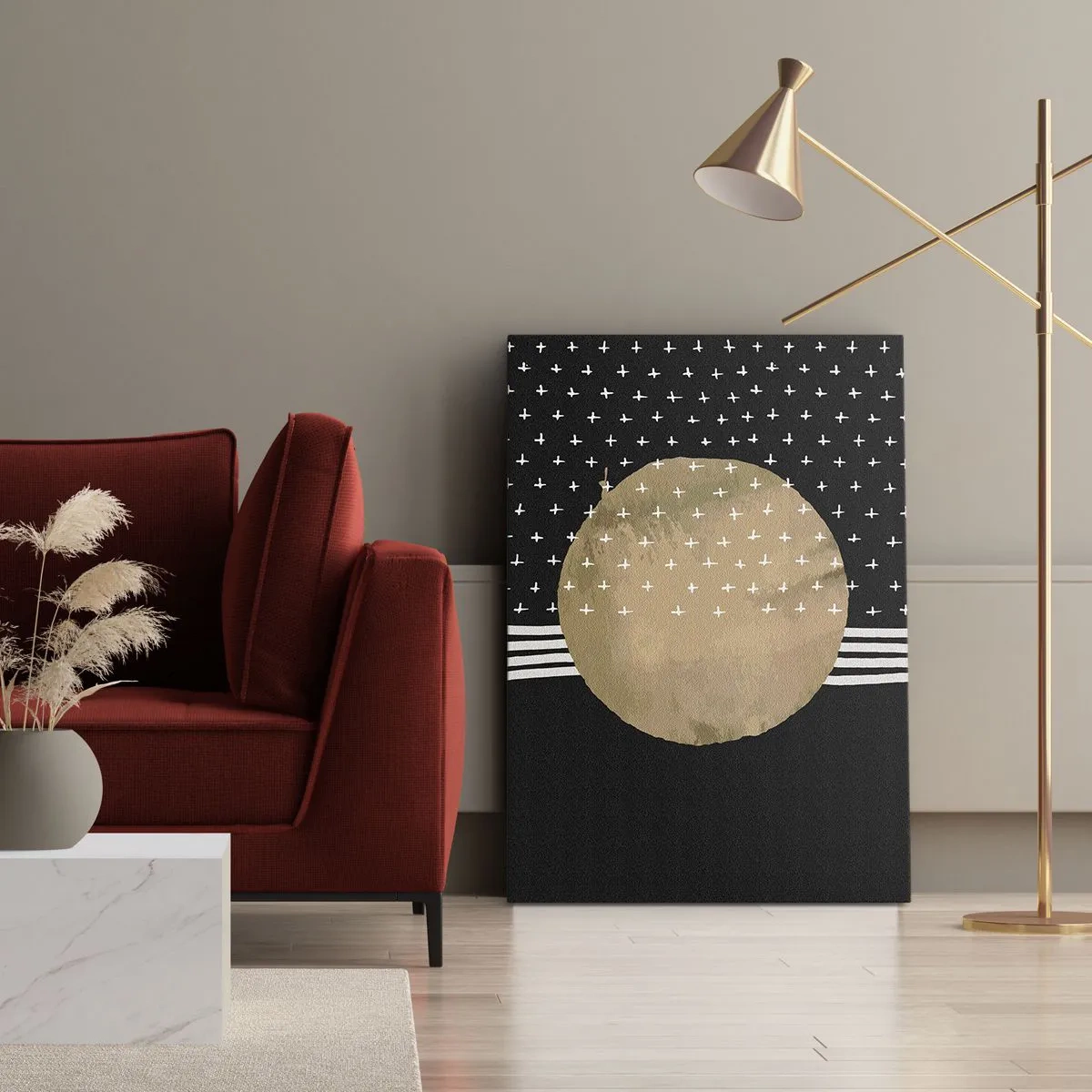 Bild auf Leinwand - Leinwandbild - Komposition: Galaxienflagge - 55x100 cm
