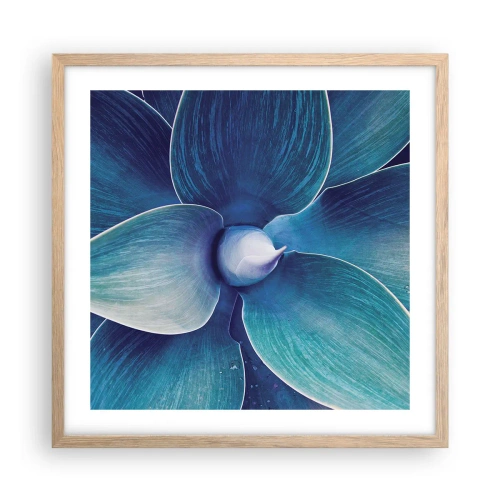 Poster in einem Rahmen aus heller Eiche - Bläulich vom Himmel - 50x50 cm