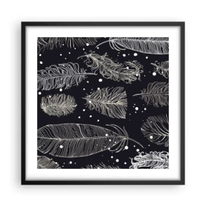 Poster in einem schwarzem Rahmen - Gefiederte Spitze - 50x50 cm
