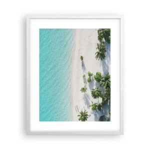 Poster in einem weißen Rahmen - Urlaub im Paradies - 40x50 cm