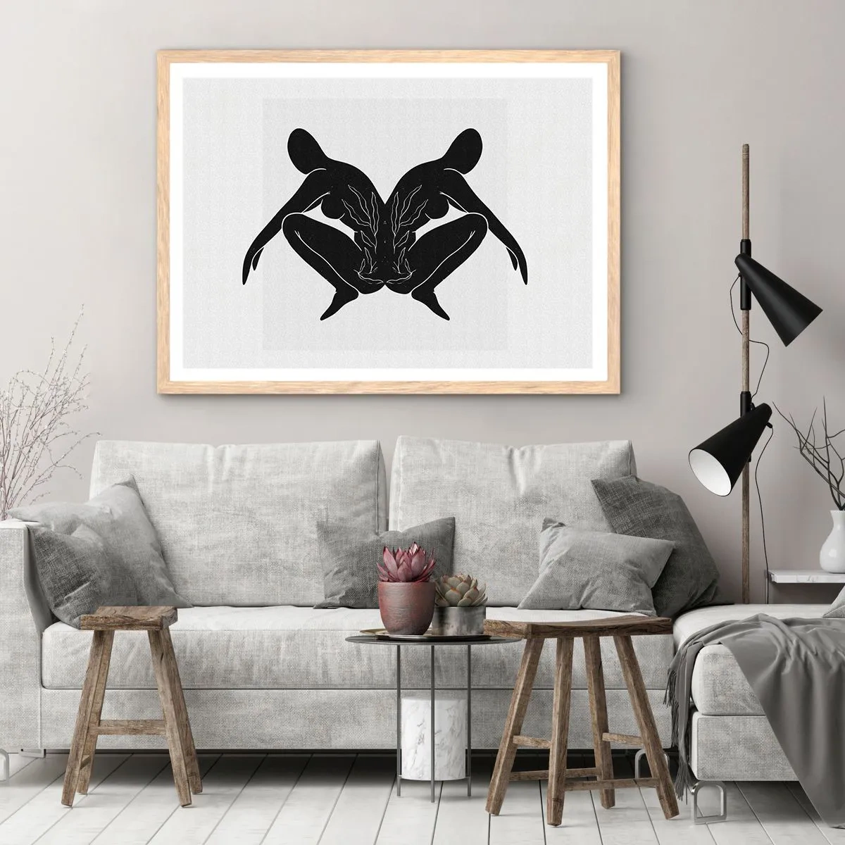 Poster in einem Rahmen aus heller Eiche - Gemeinsame Seele - 50x40 cm