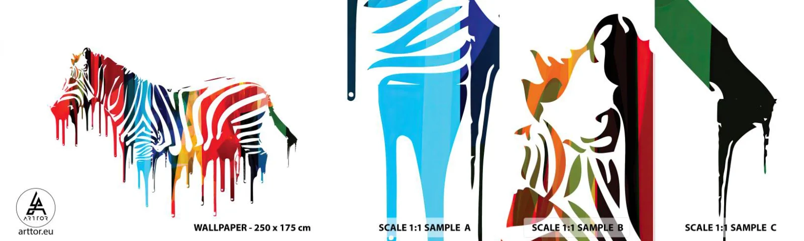 Fototapetenmuster Standard Eco - Nicht nur schwarz-weiß - Abstraktion, Rippen, Grafik - 100x30 cm