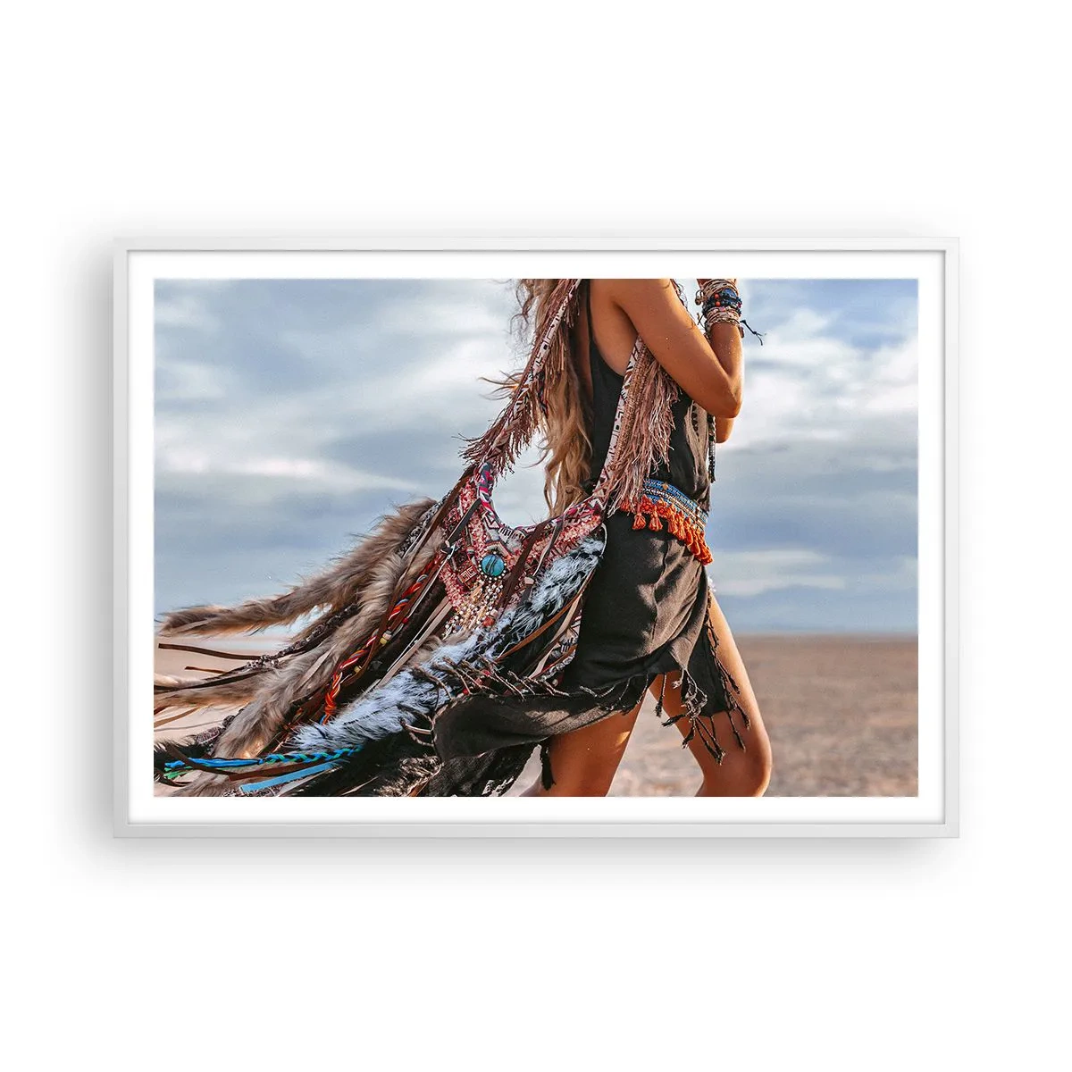 Poster in einem weißen Rahmen - Das Mädchen des Schamanen - 100x70 cm