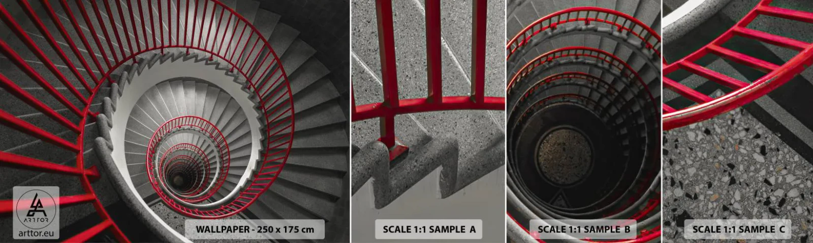 Fototapetenmuster Standard Eco - Architekturspaß - Die Architektur, Treppe, Industriell - 100x30 cm