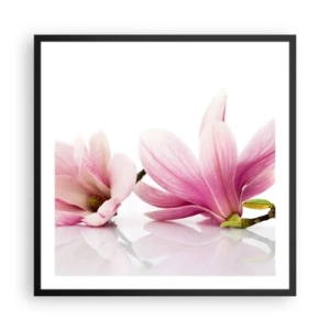 Poster in einem schwarzem Rahmen - Zart wie ein Frühlingswind - 60x60 cm