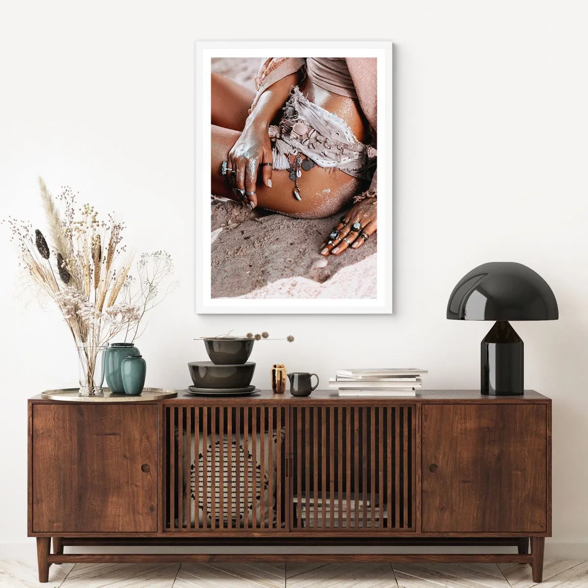 Poster in einem weißen Rahmen - Von den Wellen geworfen? - 61x91 cm
