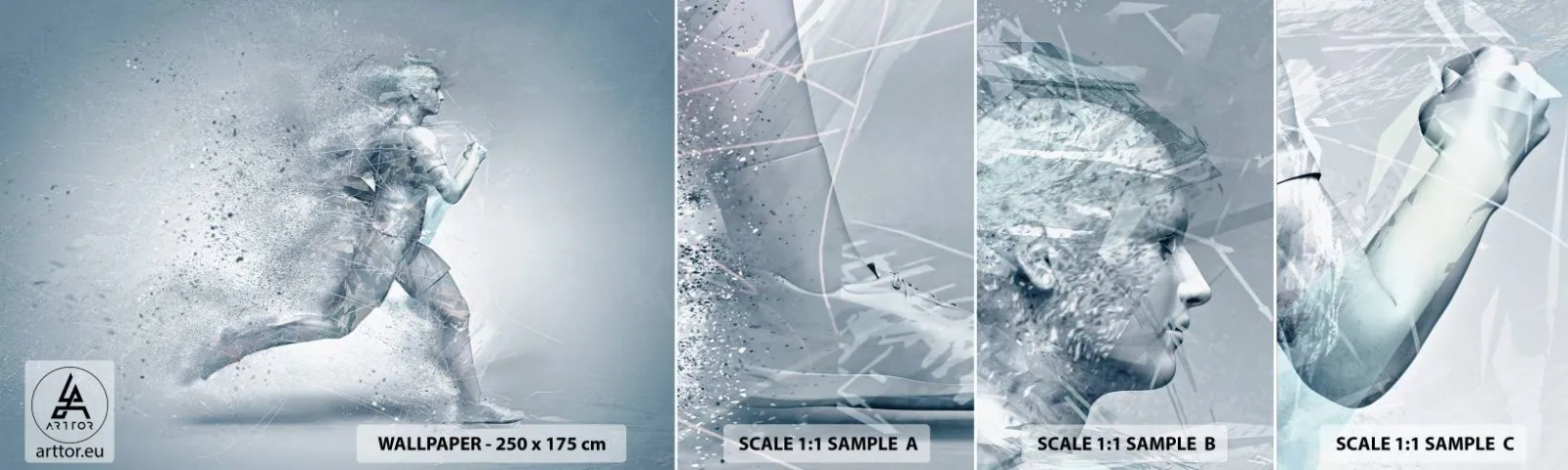 Fototapeten Muster Selbstklebend Deluxe Sticker - Kristallklare Energie - Abstraktion, Grafik, Läufer - 100x30 cm