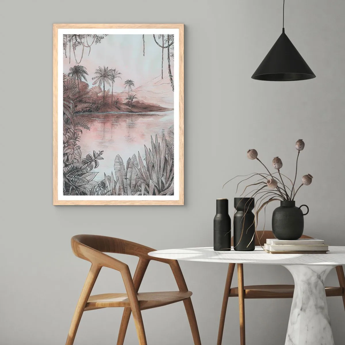 Poster in einem Rahmen aus heller Eiche - Tagebuch eines Entdeckers aus dem 19. Jahrhundert - 30x40 cm