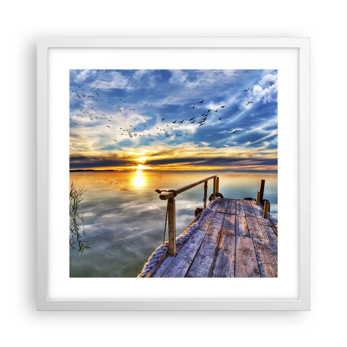 Poster in einem weißen Rahmen - Der Wind geht zur Ruhe - 40x40 cm