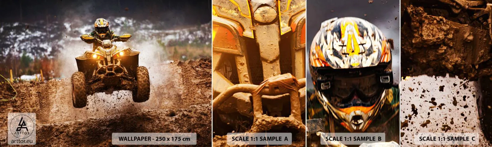 Fototapeten Muster Selbstklebend Deluxe Sticker - Kein Risiko kein Spaß - Sport, Quad, Wettrennen - 100x30 cm