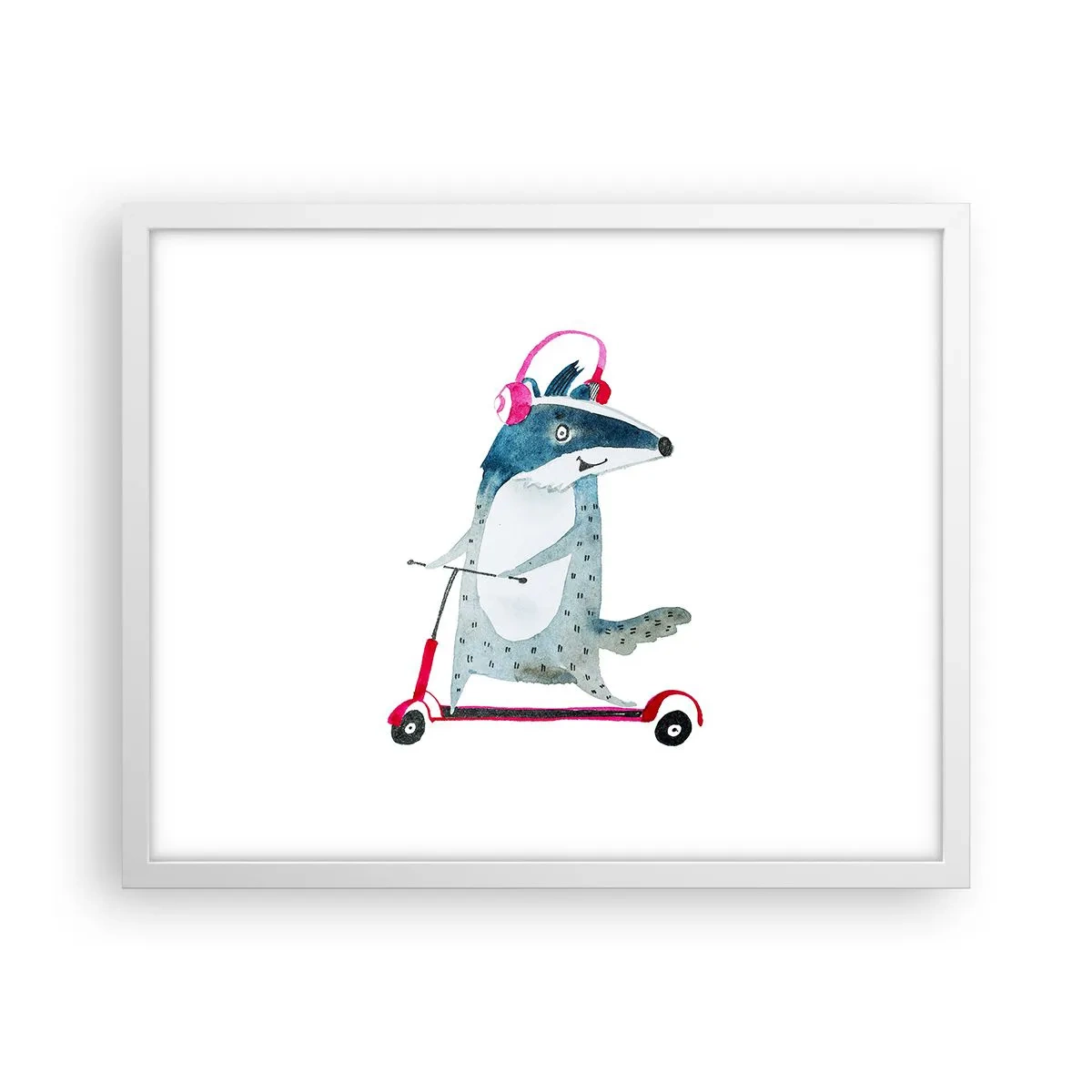 Poster in einem weißen Rahmen - Dachsfreude - 50x40 cm