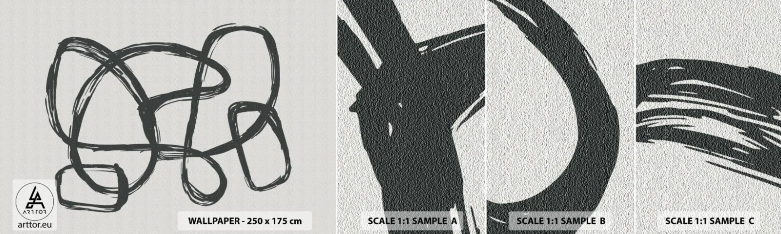 Fototapetenmuster Standard Eco - Schleifenabstraktion - Boho, Stück, Minimalistisch - 100x30 cm