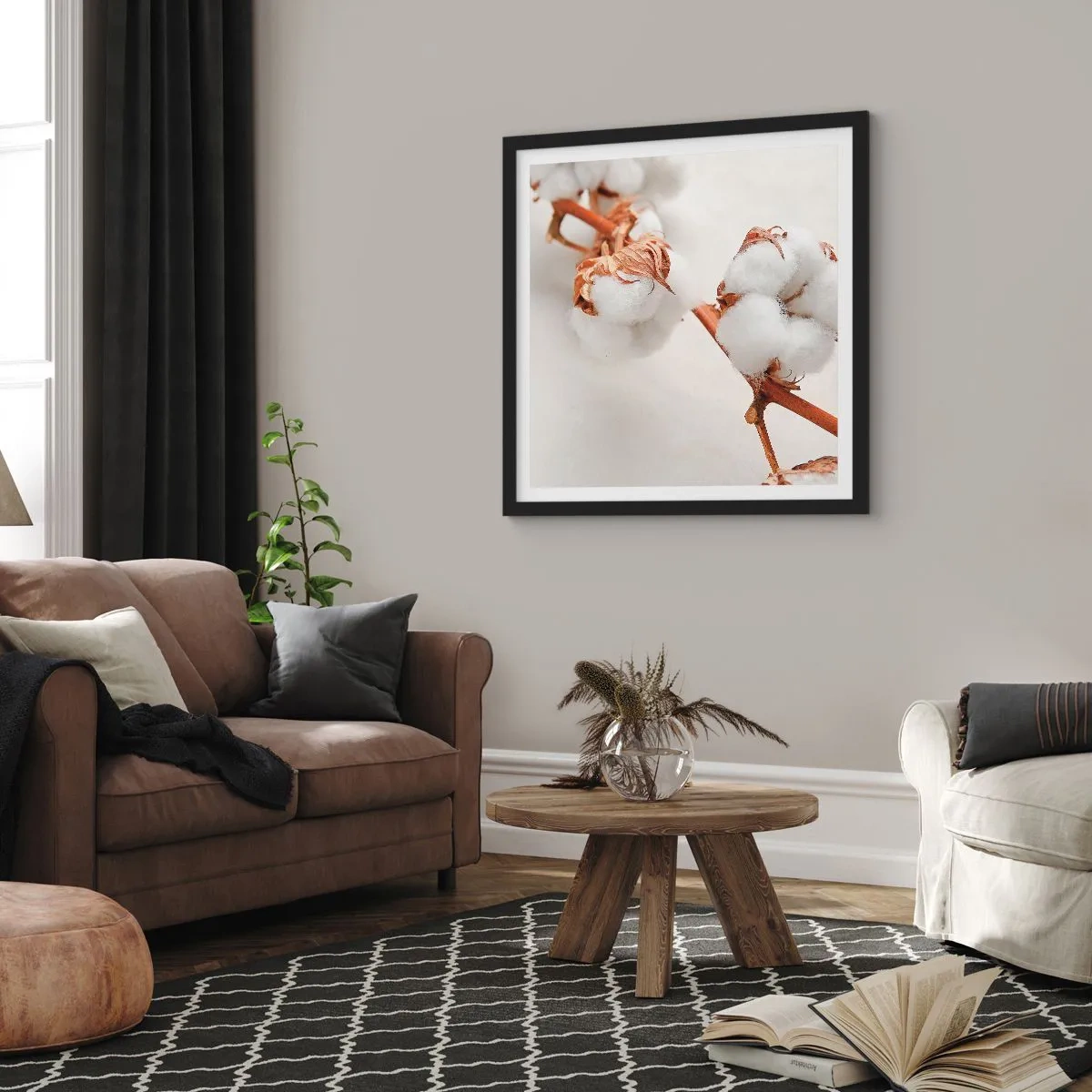 Poster in einem schwarzem Rahmen - Nur umarmen - 40x40 cm