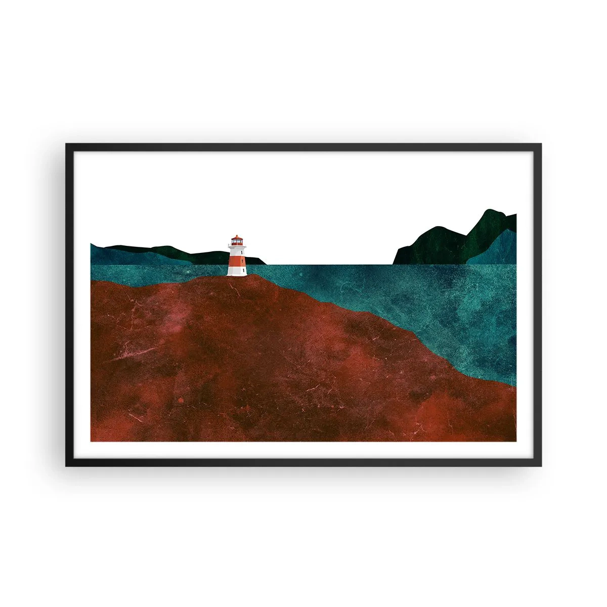 Poster in einem schwarzem Rahmen - Aufs Meer starren - 91x61 cm