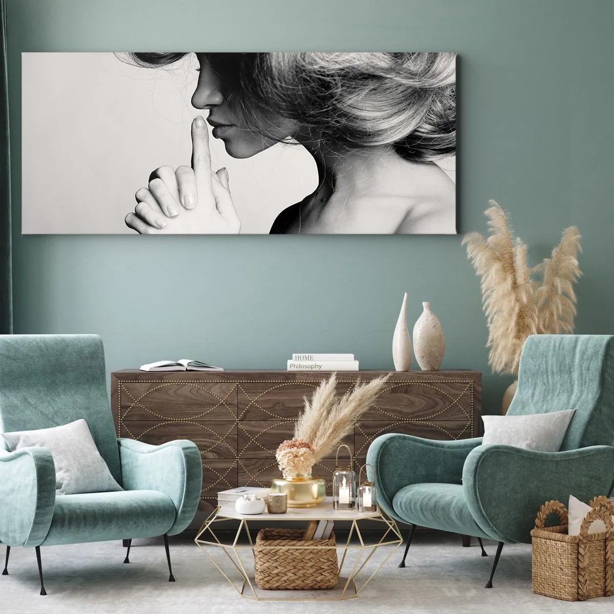 Bild auf Leinwand - Leinwandbild - Auf sich selbst hören - 90x30 cm