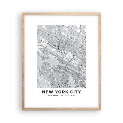 Poster in einem Rahmen aus heller Eiche - Die Anatomie einer Metropole - 40x50 cm