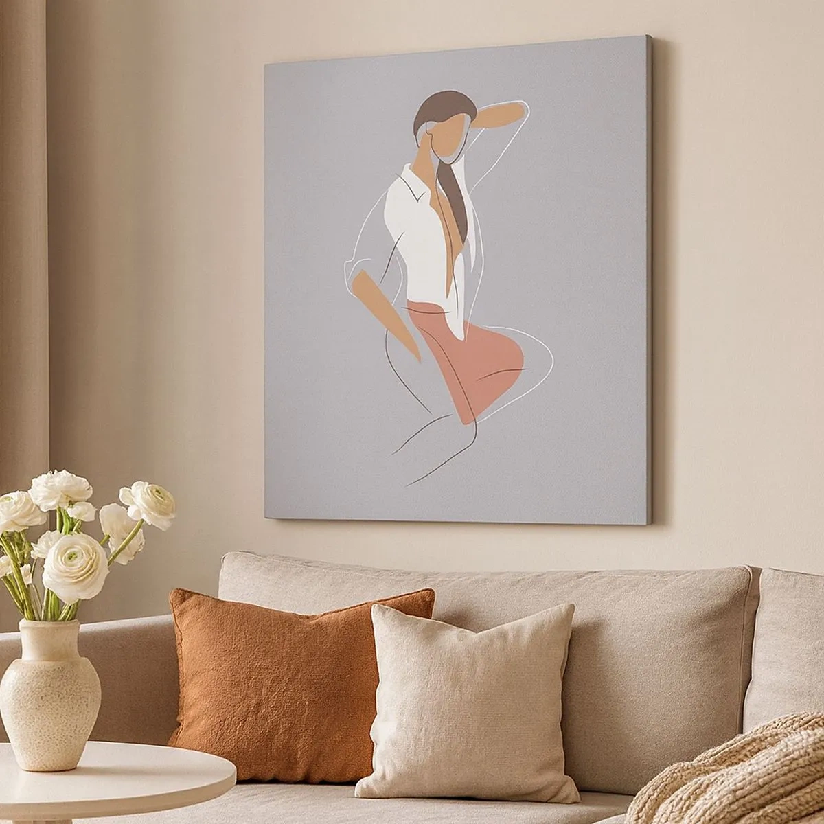 Bild auf Leinwand - Leinwandbild - Umriss der Anmut - 30x30 cm