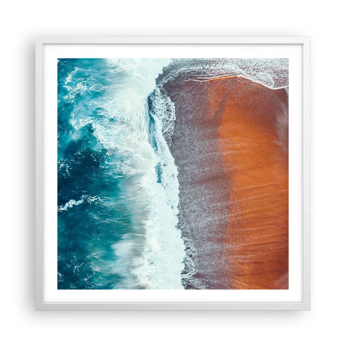 Poster in einem weißen Rahmen - Berührung des Ozeans - 60x60 cm