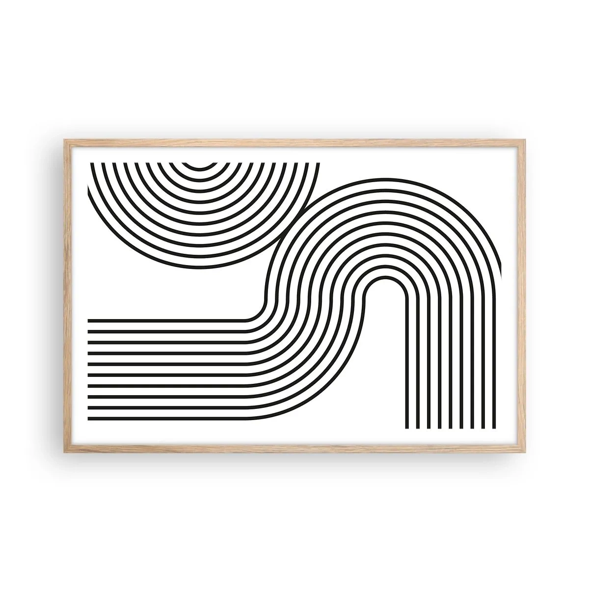 Poster in einem Rahmen aus heller Eiche - An der Kurve - 91x61 cm