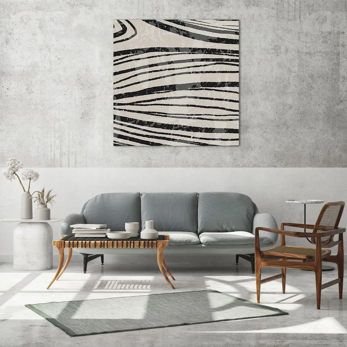 Glasbild - Bild auf glas - Linienpool - 40x40 cm