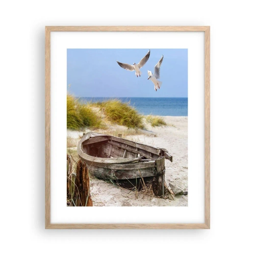 Poster in einem Rahmen aus heller Eiche - In Wind gebadet - 40x50 cm
