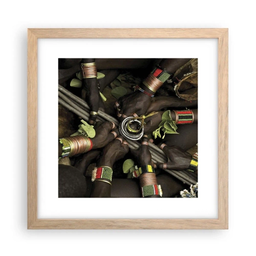 Poster in einem Rahmen aus heller Eiche - Wir sind zusammen - 30x30 cm