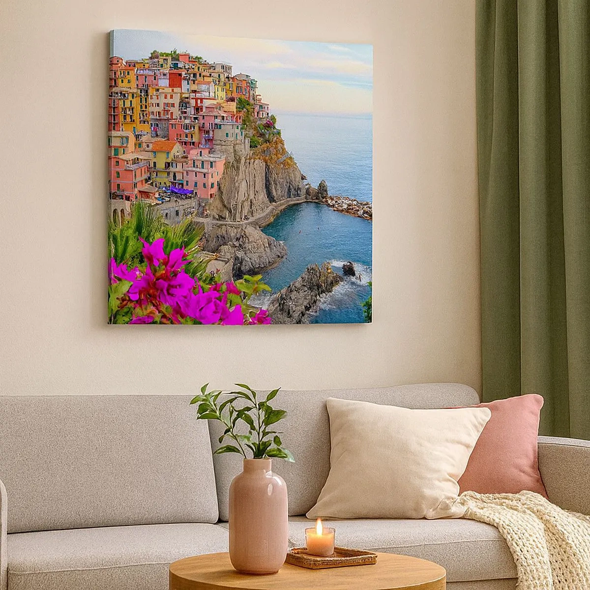 Bild auf Leinwand - Leinwandbild - Lachende Stadt - 30x30 cm