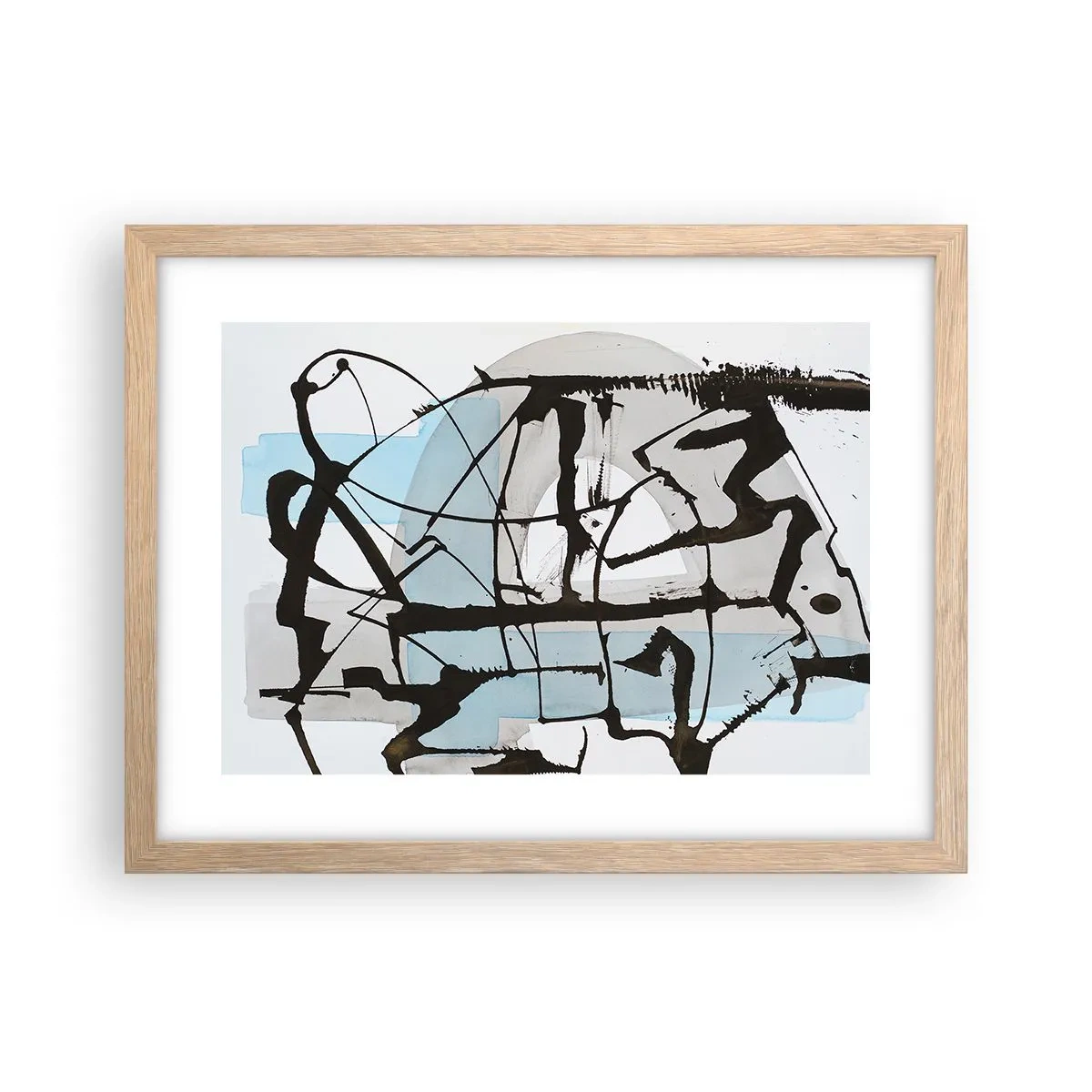 Poster in einem Rahmen aus heller Eiche - Trotzdem blau - 40x30 cm