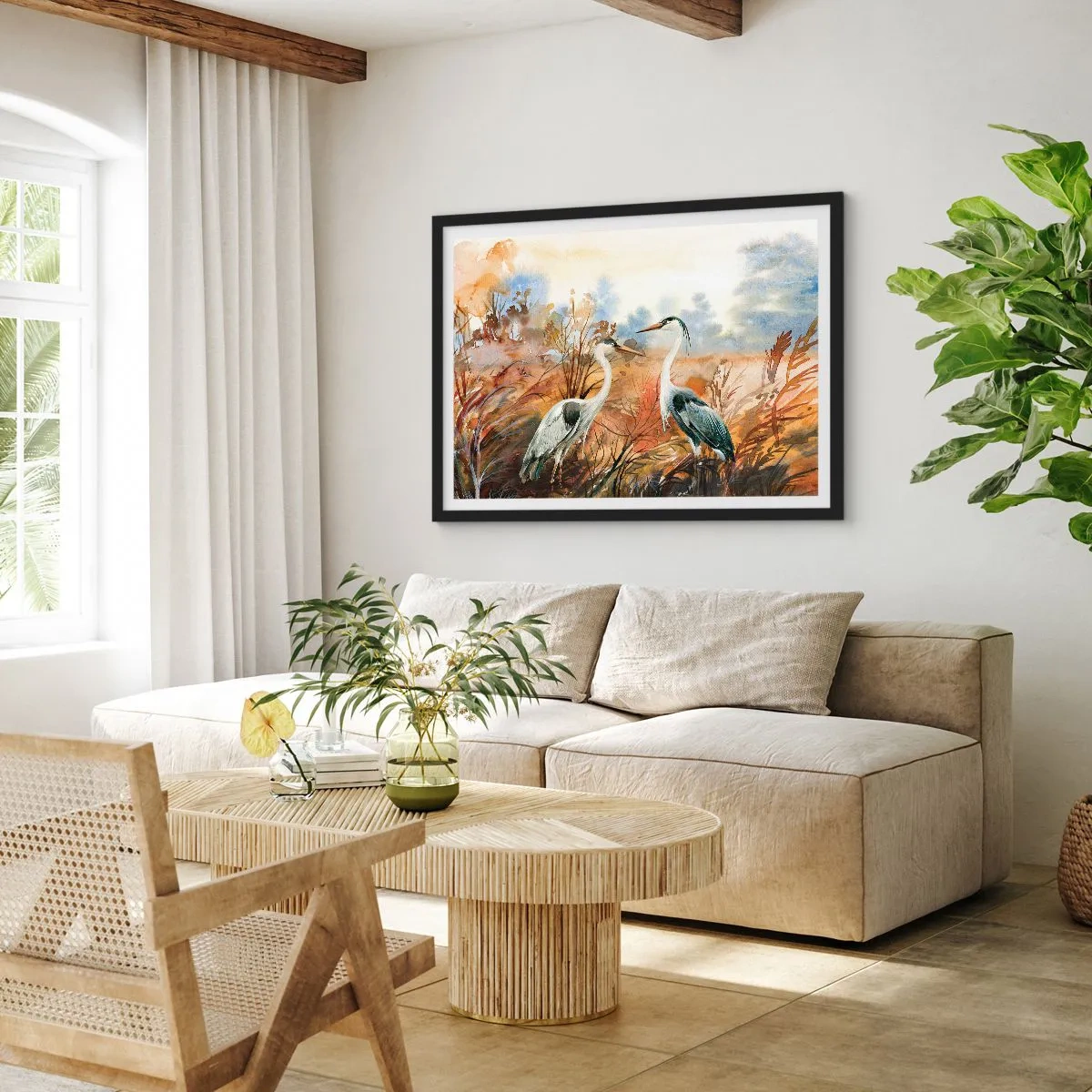 Poster in einem schwarzem Rahmen - Wohin im Herbst? - 40x30 cm