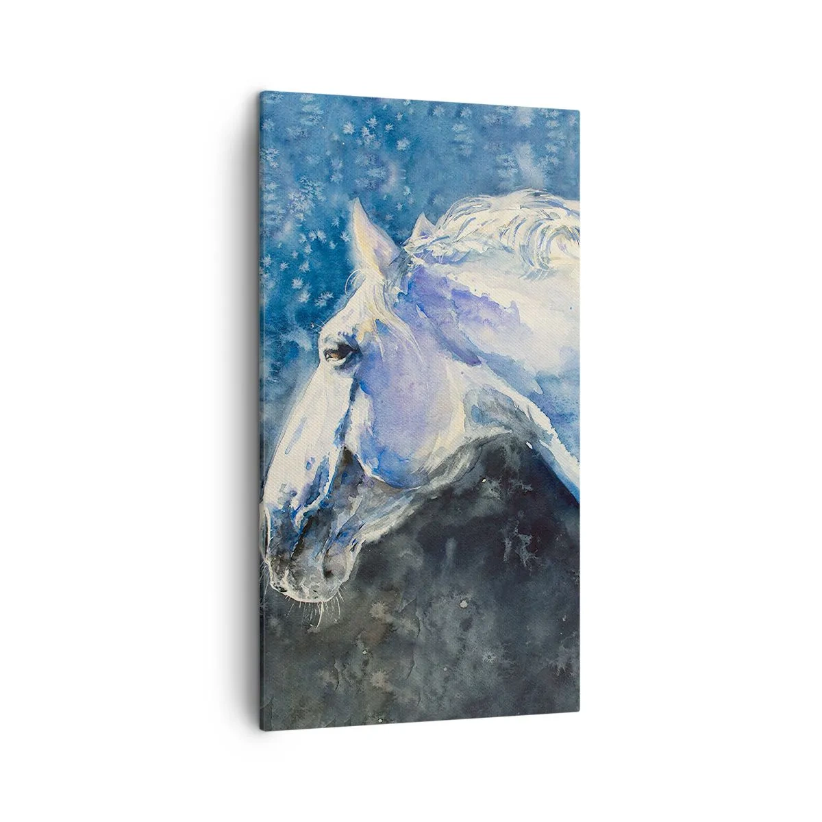 Bild auf Leinwand - Leinwandbild - Porträt in blauem Glanz - 45x80 cm