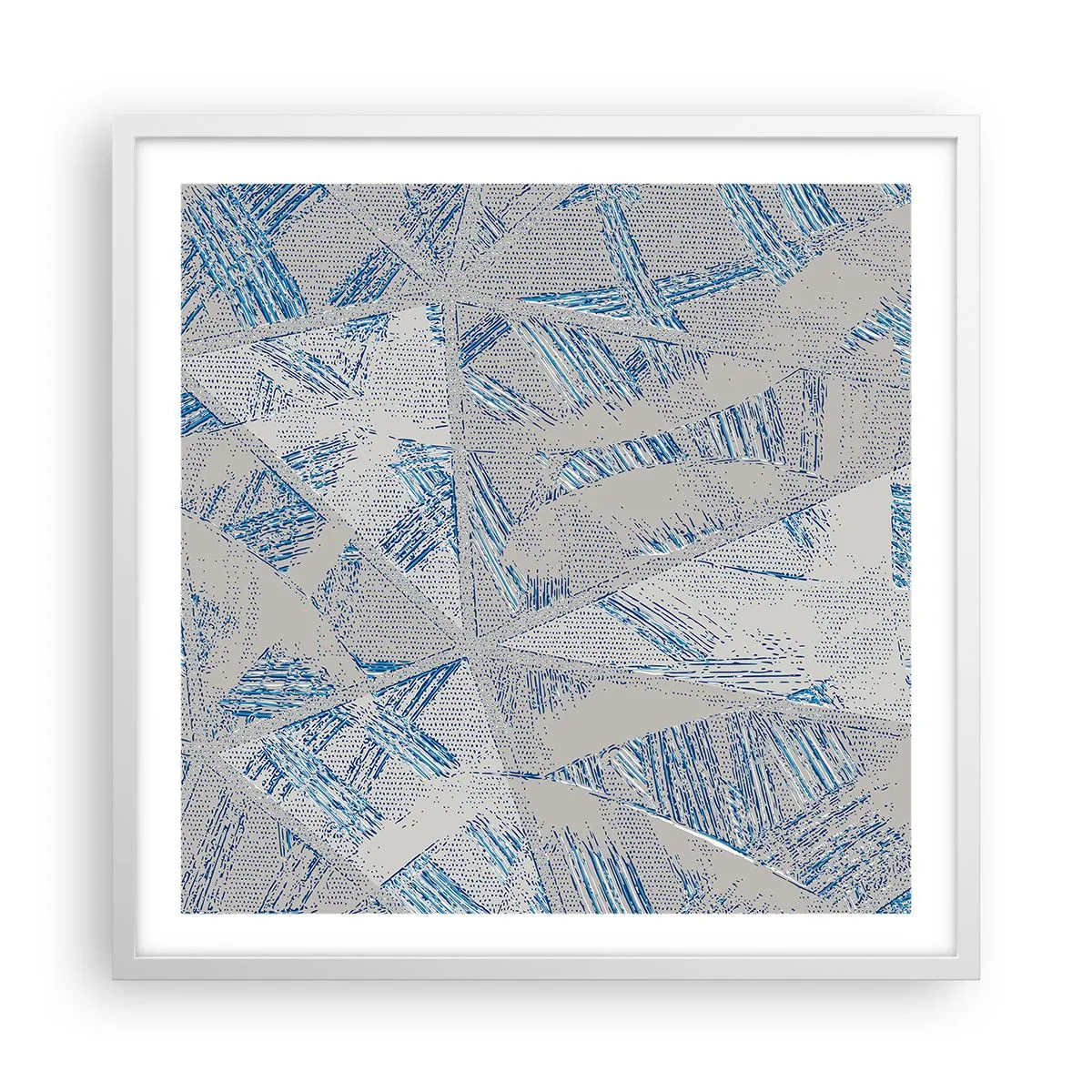 Poster in einem weißen Rahmen - In einem blaugrauen Labyrinth - 60x60 cm