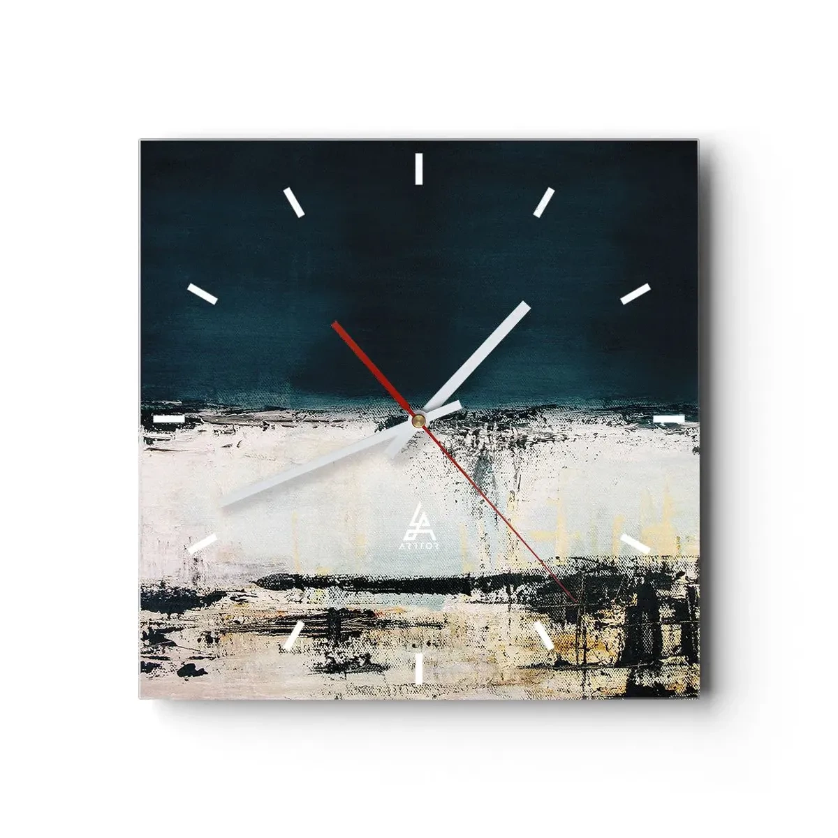 Wanduhr - Glasuhr - Horizontale Komposition - 40x40 cm