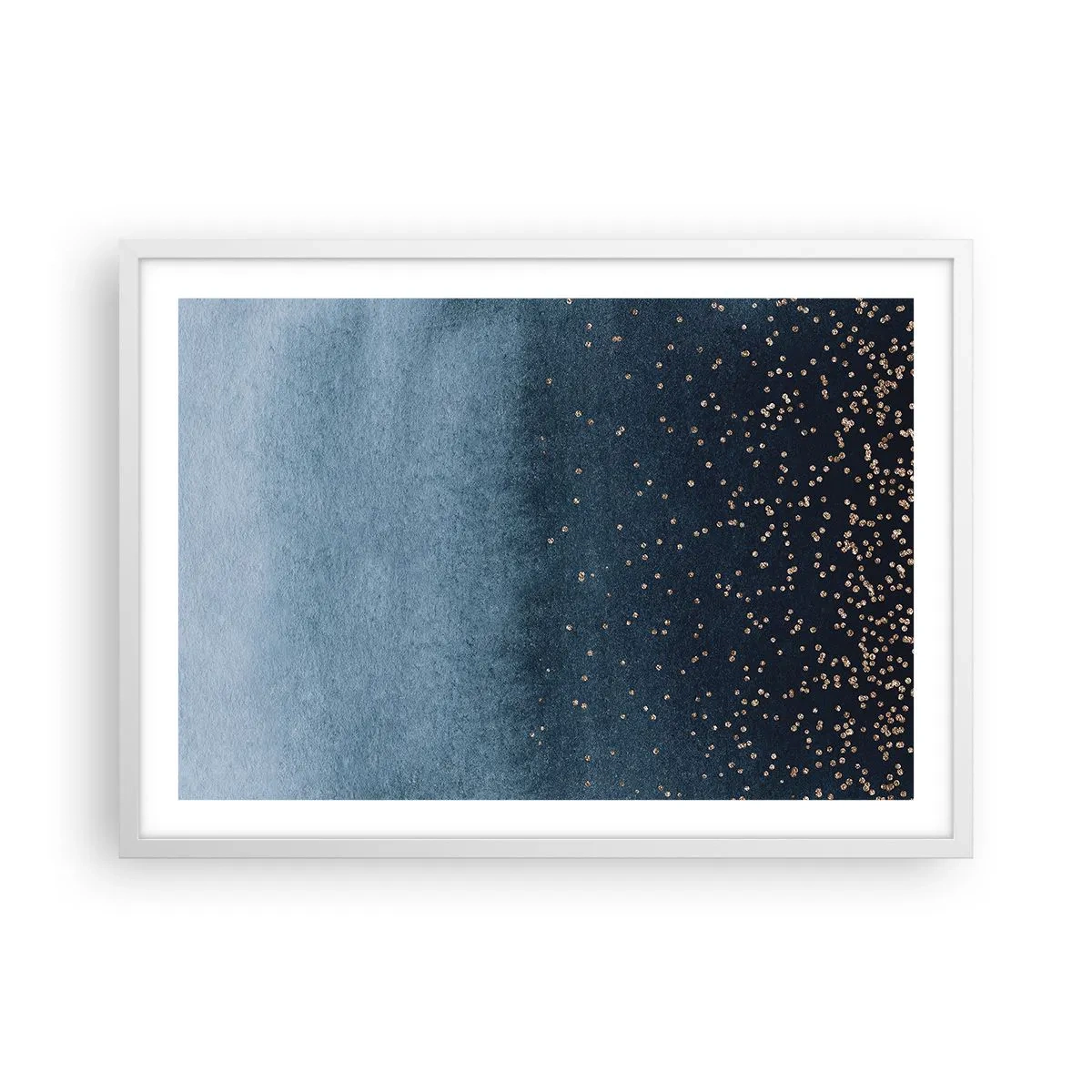 Poster in einem weißen Rahmen - Komposition - blaue Phasen - 70x50 cm