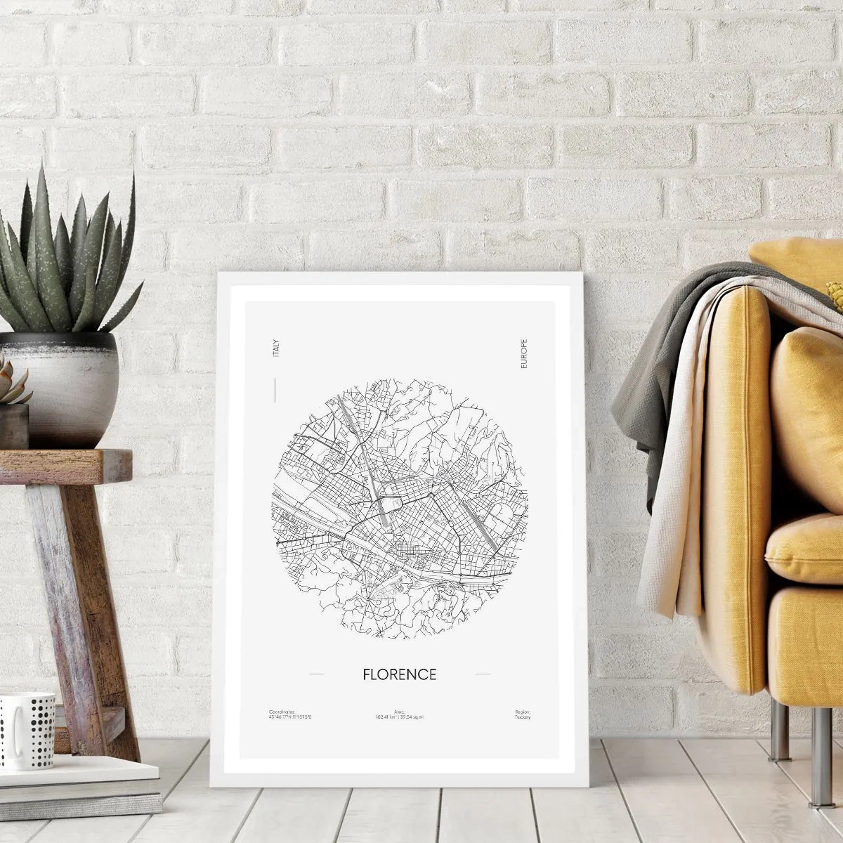 Poster in einem weißen Rahmen - Anatomie von Florenz - 70x100 cm