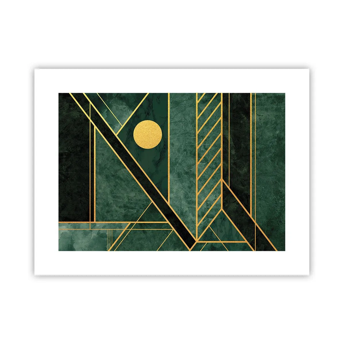 Poster - Dynamik von Gold und Azurblau - 40x30 cm
