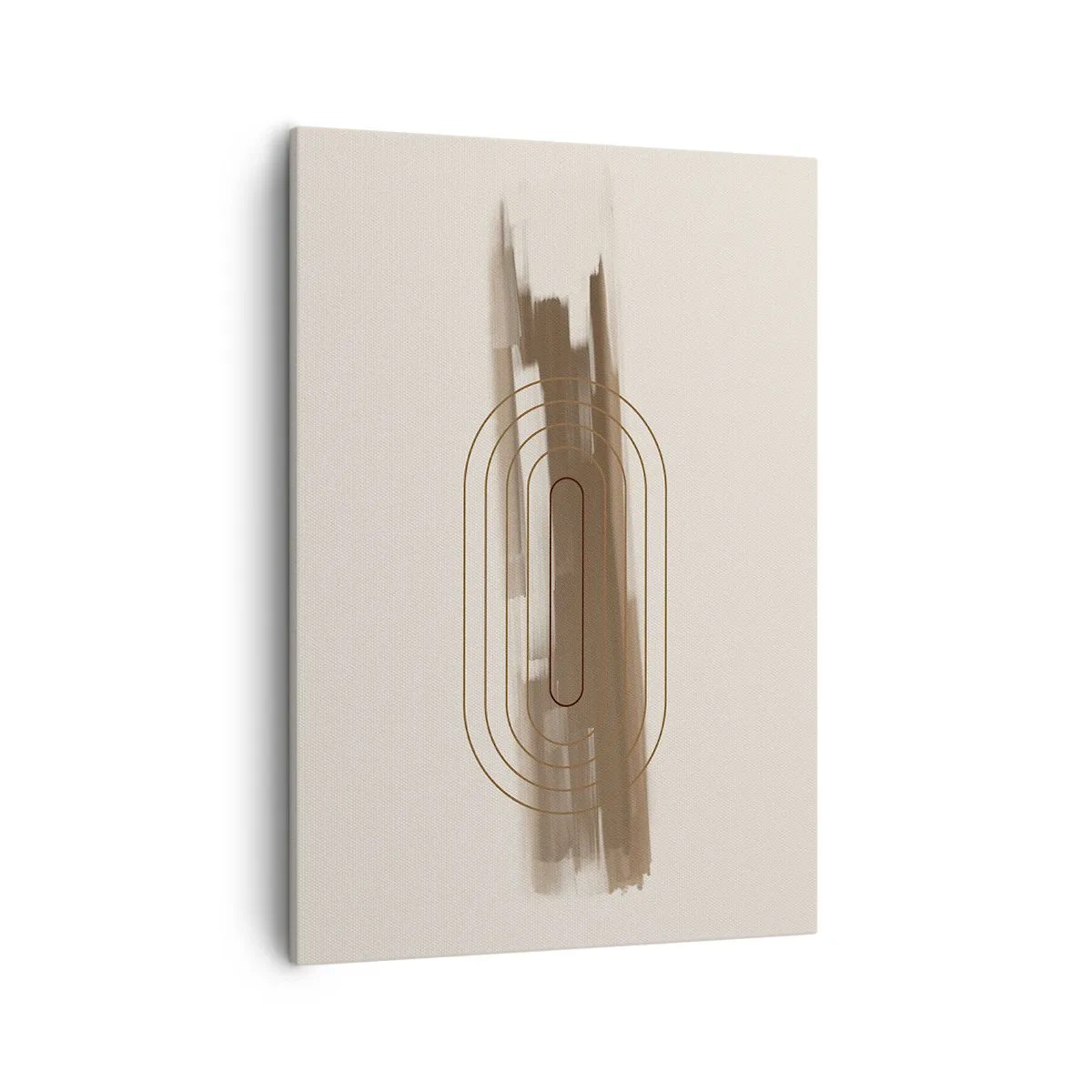 Bild auf Leinwand - Leinwandbild - Eine minimalistische Komposition in Beige- und Grautönen mit geometrischem Muster - 50x70cm - Ein Hauch von Grau - Moderne Wanddekoration für Wohnzimmer und Schlafzimmer ARTTOR