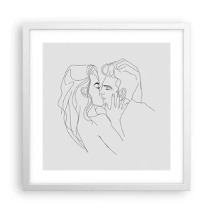 Poster in einem weißen Rahmen - Dieselbe Linie - 40x40 cm