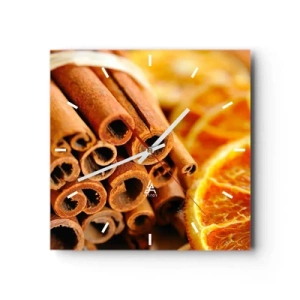 Wanduhr - Glasuhr - Kannst du ihr Aroma riechen? - 40x40 cm