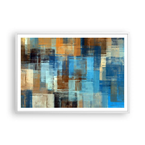 Poster in einem weißen Rahmen - Durch den blauen Schleier - 100x70 cm