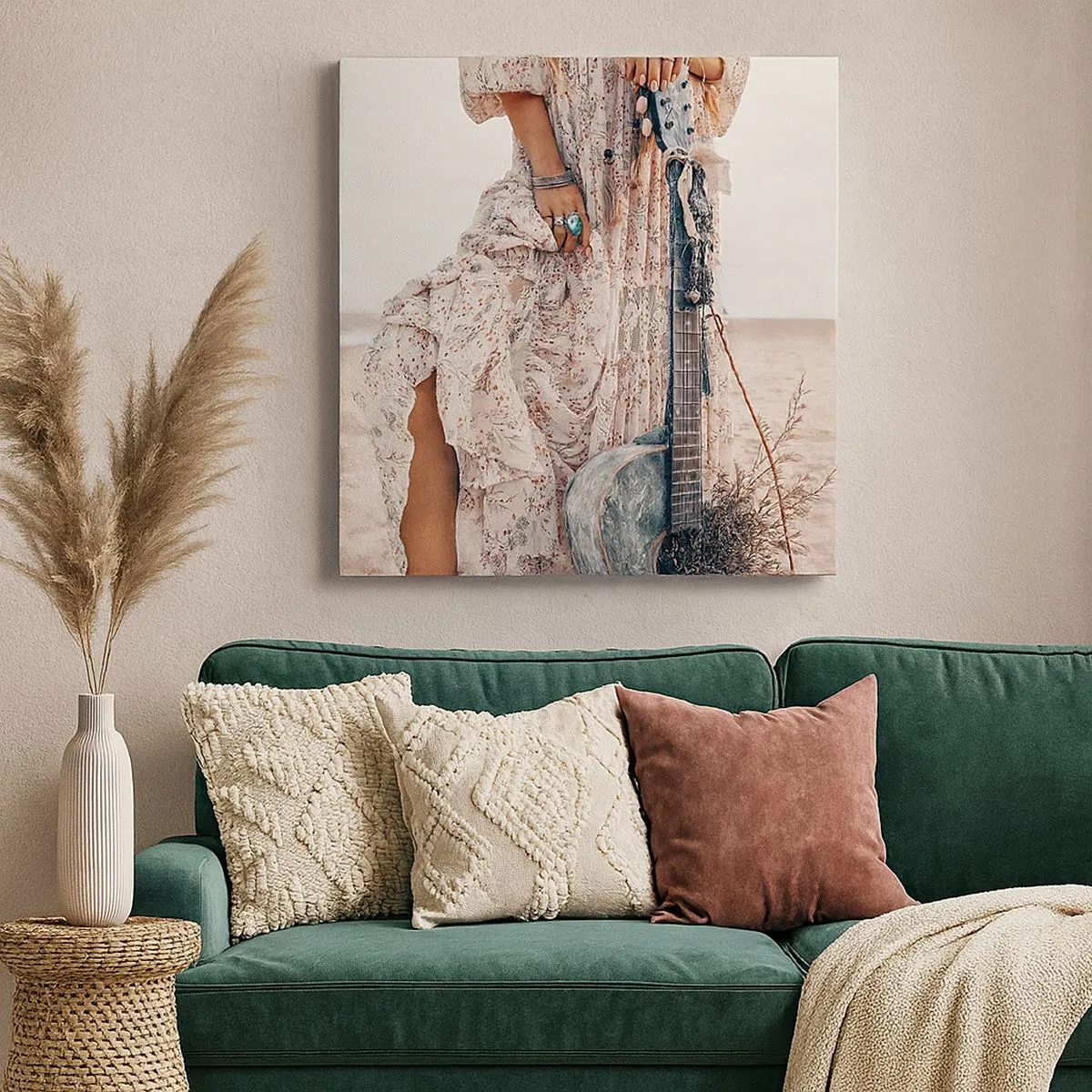 Bild auf Leinwand - Leinwandbild - Kinderblumen auf dem Weg - 30x30 cm