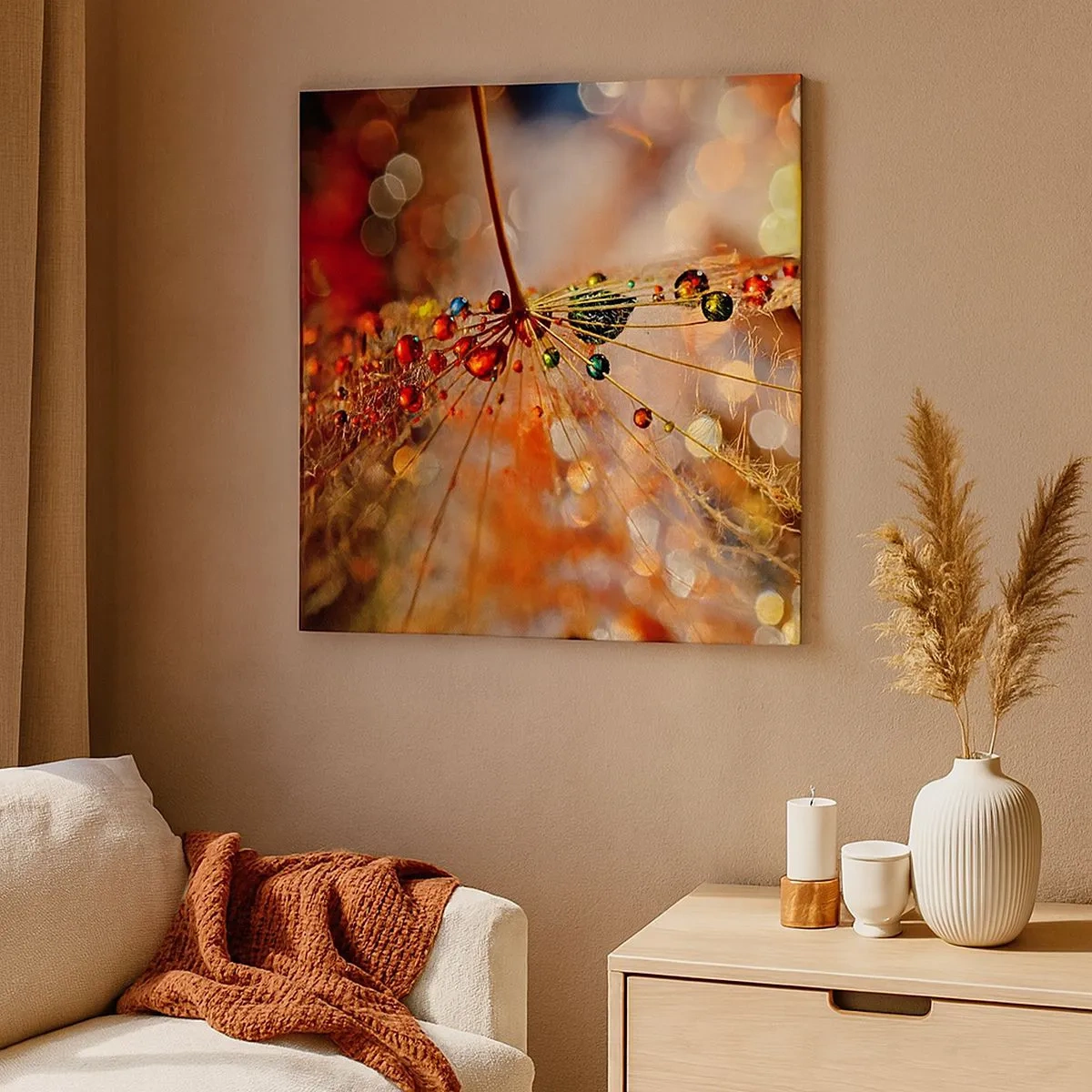 Bild auf Leinwand - Leinwandbild - Auf einem Spinnenfaden aufgefädelt - 30x30 cm