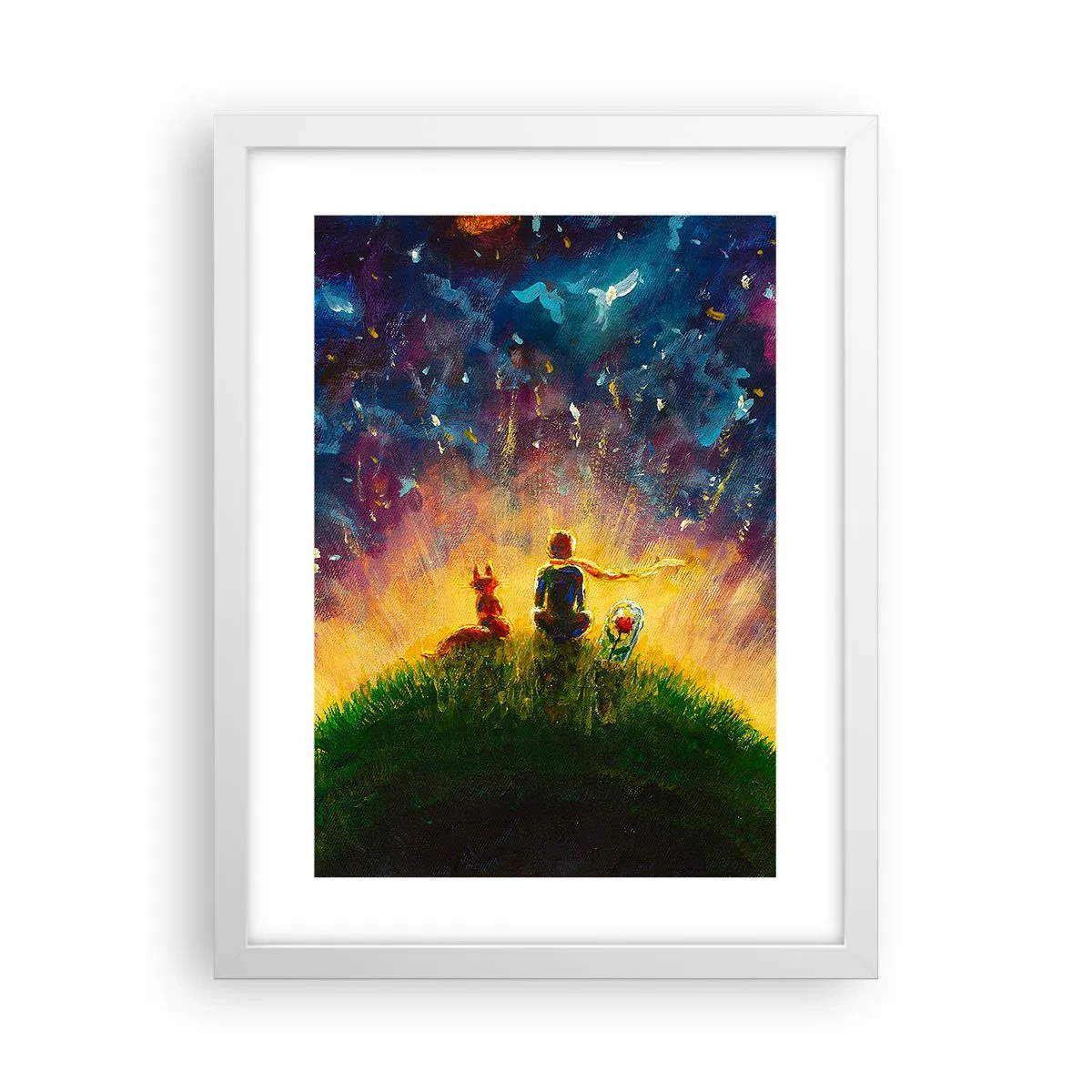 Poster in einem weißen Rahmen - Liebe und Freundschaft - die ganze Welt - 30x40 cm
