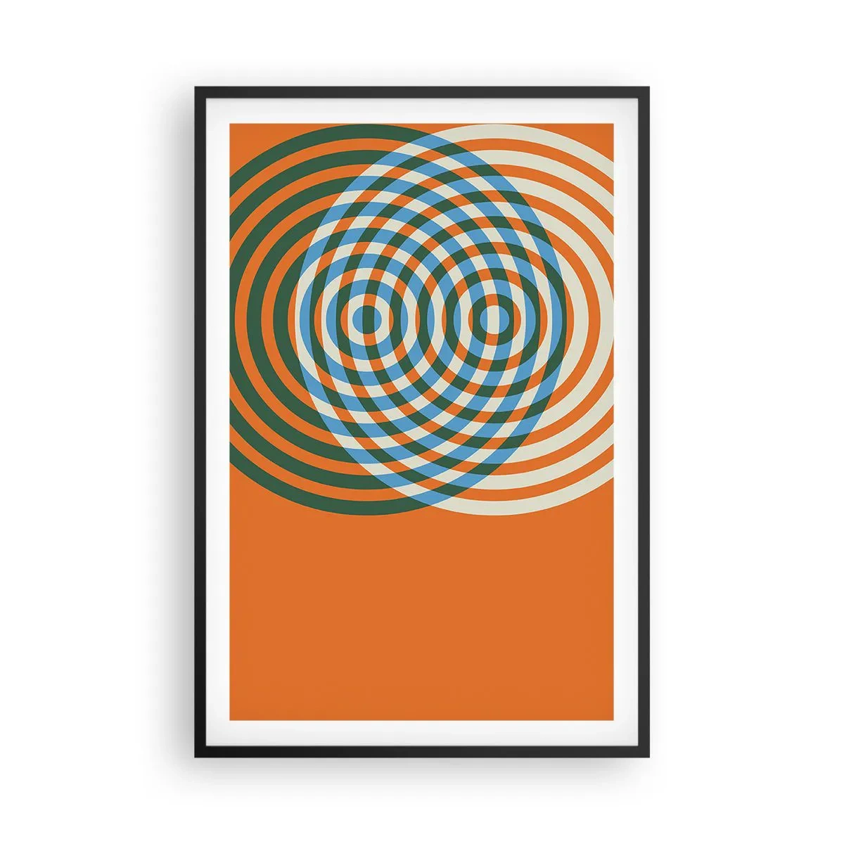 Poster in einem schwarzem Rahmen - Abstrakte kreisförmige Variation - 61x91 cm